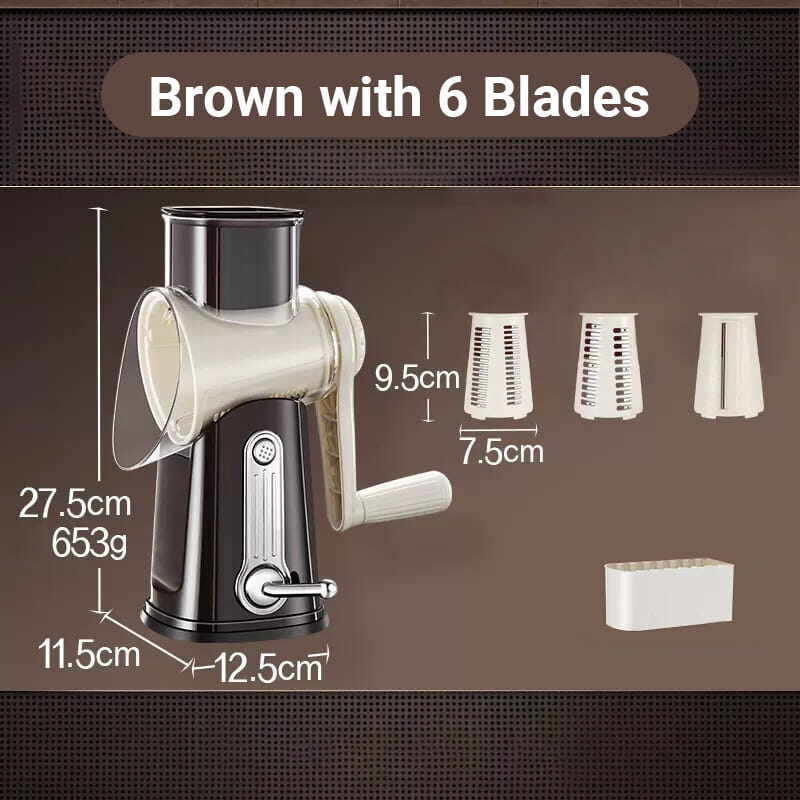 Multifunctional Rotary Vegetable Grater with Handle